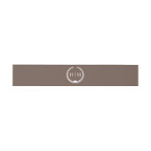 Simple Minimalist Warm Mocha Brown Monogram  Uitnodigingen Wikkel (Vlak)