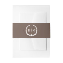 Simple Minimalist Warm Mocha Brown Monogram 