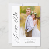 Simple Minimalist Wedding Photo Save the Date (Voorkant)