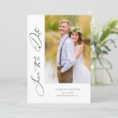 Simple Minimalist Wedding Photo Save the Date (Staand voorkant)