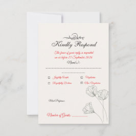 Simple Minimalist Wedding RSVP Card Kaartje