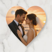 Simple Minimalist Wedding Vows Sunset Beach Bedankjes Labels (Voorkant)