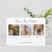 Simple Minimalist with Photos Wedding Save The Date (Staand voorkant)
