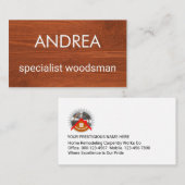 Simple Minimalist Wood Timber Carpentry Visitekaartje (Voorkant / Achterkant)
