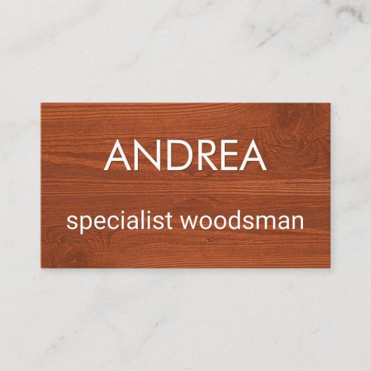 Simple Minimalist Wood Timber Carpentry Visitekaartje (Voorkant)