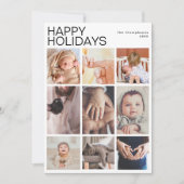 Simple Minimalist Year in Review 9 Photo Collage Feestdagenkaart (Voorkant)