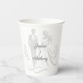 Simple Minimalistc Elegant Custom Name Wedding Papieren Bekers