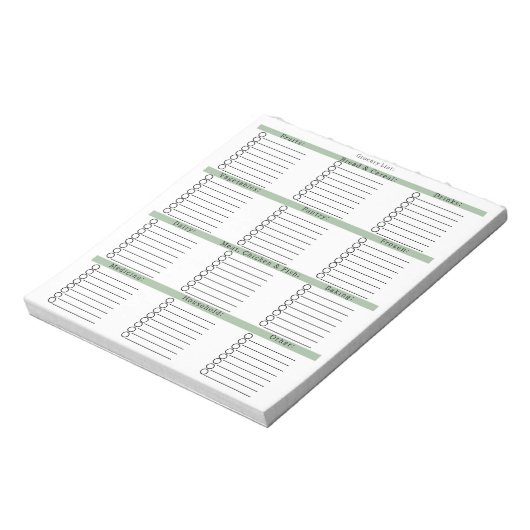 Simple & Minimalistic Grocery Shopping List Notitieblok (Linkerzijde)