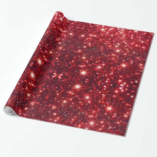 Simple Minimalistic Red Glitter Valentines Day  Cadeaupapier (Uitgerold)