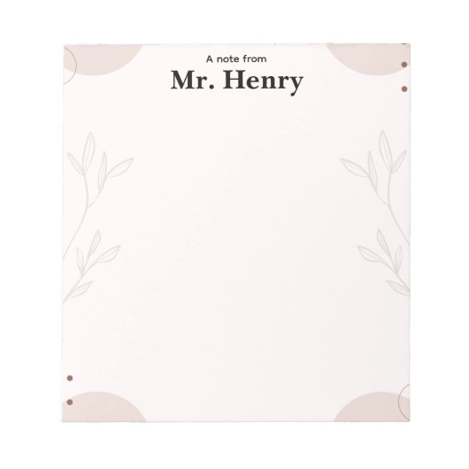 Simple Minimaslist Boho teacher Notepad Notitieblok (Voorkant)