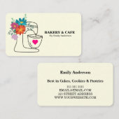 Simple Mixer Floral Cake Bakery  Visitekaartje (Voorkant / Achterkant)