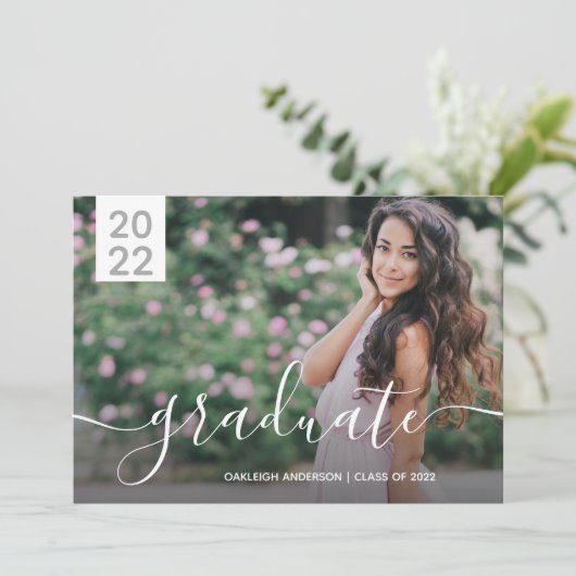 Simple Modern 2 Photo Afstuderen Aankondiging (Staand voorkant)