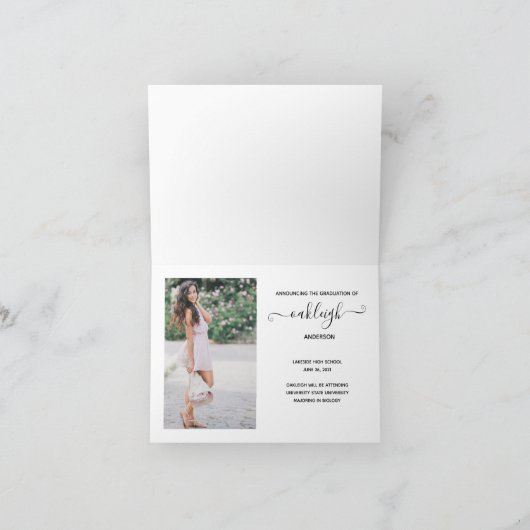 Simple Modern 2 Photo Afstuderen Aankondiging (Binnen)