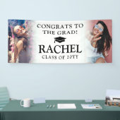 Simple Modern 2 Photo Congrates Afstuderen Spandoek (Beurs)