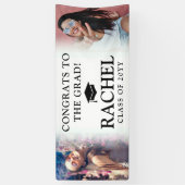 Simple Modern 2 Photo Congrates Afstuderen Spandoek (Verticaal)