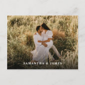 Simple Modern 2-Photo Wedding Uitnodiging Briefkaart (Achterkant)