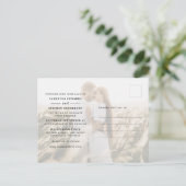 Simple Modern 2-Photo Wedding Uitnodiging Briefkaart (Staand voorkant)