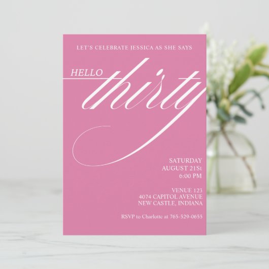 Simple Modern 30th Birthday Kaart (Staand voorkant)