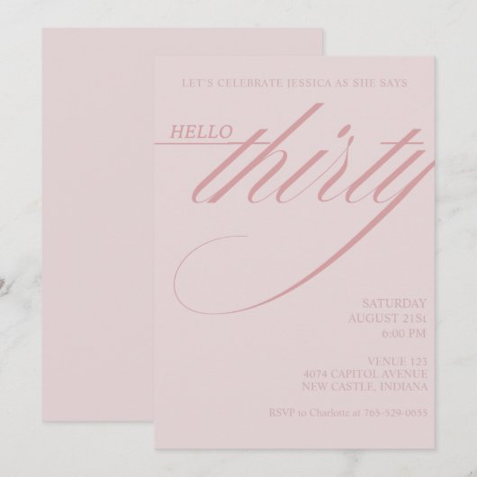 Simple Modern 30th Birthday Kaart (Voorkant / Achterkant)