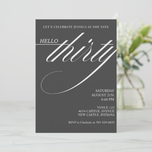 Simple Modern 30th Birthday Kaart (Staand voorkant)