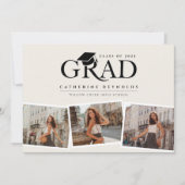 Simple Modern 3 foto's Afstuderen Aankondiging (Voorkant)