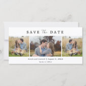 Simple Modern 3 Photo Wedding Save the Date (Voorkant)