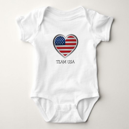Simple Modern America Fan cheer USA Flag teamnaam Romper (Voorkant)