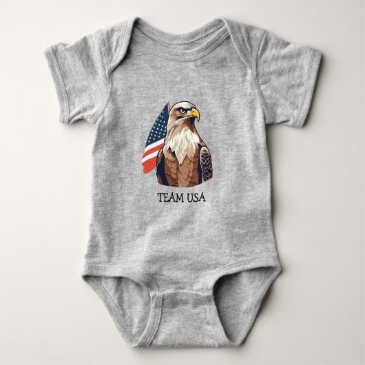 Simple Modern Amerika Fan cheer USA Vlag teamnaam Romper (Voorkant)