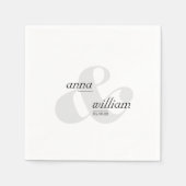 Simple Modern Ampersand Wedding Paper Napkin Servet (Voorkant)
