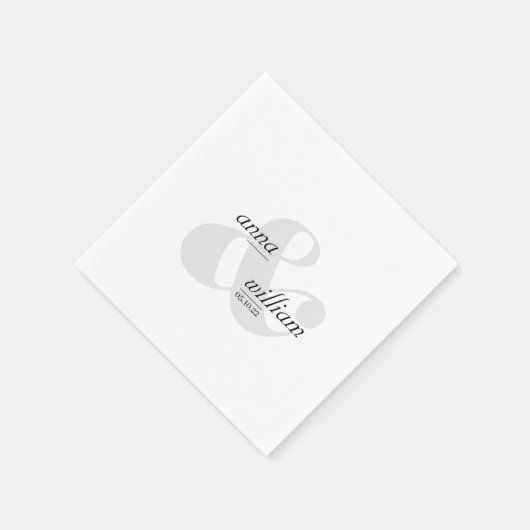 Simple Modern Ampersand Wedding Paper Napkin Servet (Hoek)