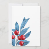 Simple Modern Arch Blue Holly Berries Foto Feestdagenkaart (Achterkant)