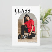 Simple Modern Arch Two Photo Afstuderen Aankondiging (Staand voorkant)