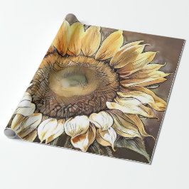 Simple Modern Art Sun Sunflower Collectie Cadeaupapier