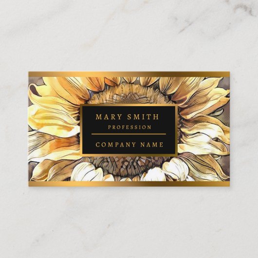 Simple Modern Art Sun Sunflower Collectie Visitekaartje (Voorkant)