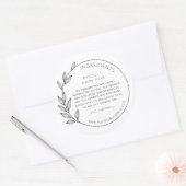 Simple Modern Asymmetrical Wreath Ingredients Ronde Sticker (Envelop)