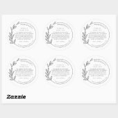 Simple Modern Asymmetrical Wreath Ingredients Ronde Sticker (Vel)