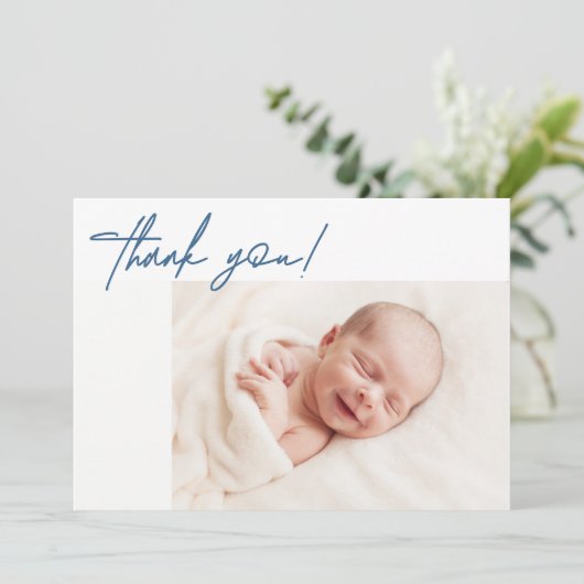 Simple Modern Baby Blue Baby shower Gift Aankondiging (Staand voorkant)