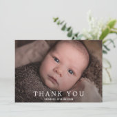 Simple Modern Baby Photo Baby shower Bedankkaart (Staand voorkant)