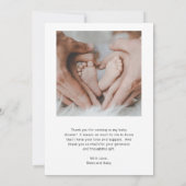 Simple Modern Baby Photo Baby shower Bedankkaart (Achterkant)