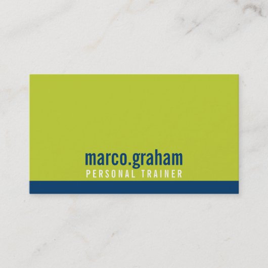 SIMPLE MODERN BAND vet mannelijk limoen marineblau Visitekaartje (Voorkant)