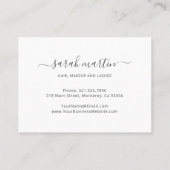 Simple Modern Beauty Salon Blush Pink Elegant Visitekaartje (Achterkant)