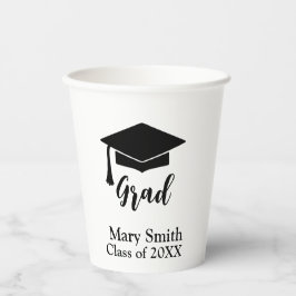Simple Modern Black and White Party Cup Papieren Bekers