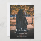 Simple Modern Black and White Photo Afstuderen Kaart (Voorkant)