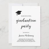 Simple Modern Black and White Photo Afstuderen Kaart (Voorkant)