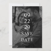 Simple Modern Black and White Photo Wedding Save The Date (Voorkant)