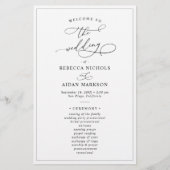 Simple Modern Black and White Wedding Program (Voorkant)