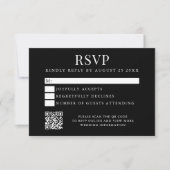 Simple Modern Black and White Wedding RSVP Kaartje (Voorkant)