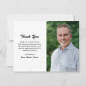 Simple Modern Black en White Photo Funeral Bedankkaart (Voorkant)