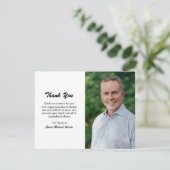Simple Modern Black en White Photo Funeral Bedankkaart (Staand voorkant)
