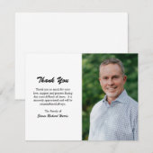 Simple Modern Black en White Photo Funeral Bedankkaart (Voorkant / Achterkant)